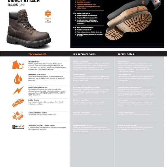 Brand New Timberland PRO Direct Attach 6” Steel Toe Workboots SZ 13 NIB MSRP$154 - Picture 11 of 11